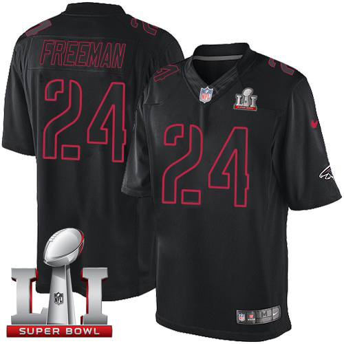 Nike Falcons #24 Devonta Freeman Black Super Bowl LI 51 Men's Stitched NFL Impact Limited Jersey